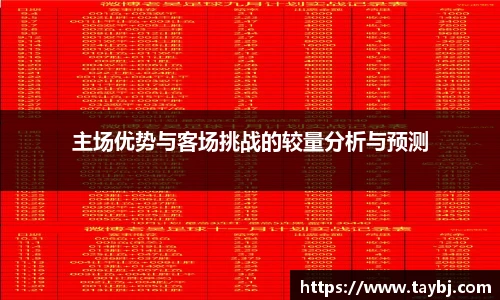 Bwin主场优势与客场挑战的较量分析与预测